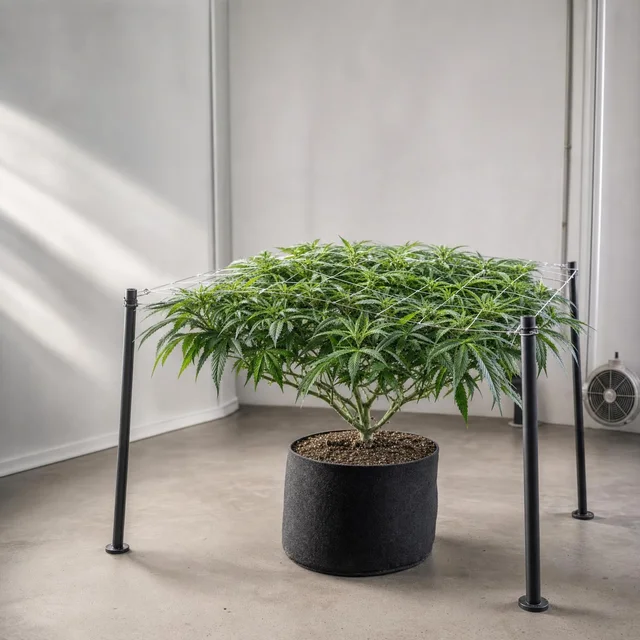 Malla de cultivo sin enredos: cómo abrir la canopia y sostener ramas antes de que sea tarde