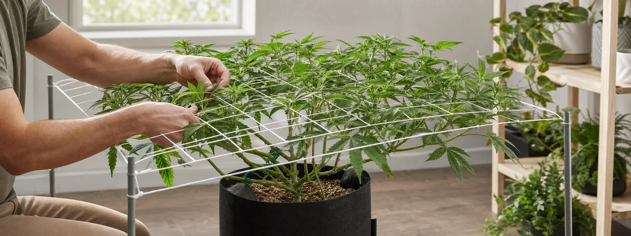 Malla de tutorado en indoor y exterior: cómo ordenar la copa sin hacer una telaraña