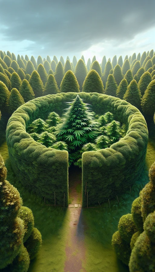 Establece barreras naturales.  Planta arbustos o setos alrededor de tu jardín para reducir el impacto del viento y crear un microclima más estable, protegiendo tus cultivos.  ¡Un refugio verde para tus plantas!  #urugrow #growshop #plantamoscontigo