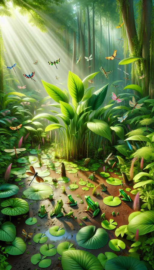 Planta fangosa para refugio de insectos.  Crea pequeños charcos o áreas fangosas para atraer insectos beneficiosos como ranas y libélulas, que ayudan a controlar plagas naturalmente.  ¡Un ecosistema equilibrado con aliados naturales!  #urugrow #growshop #plantamoscontigo