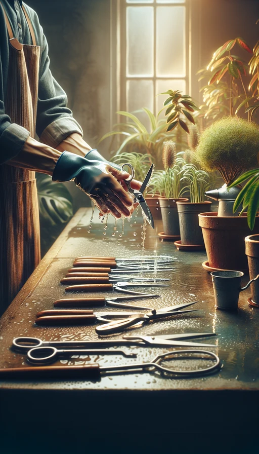 Usa herramientas limpias y desinfectadas.  Lava y desinfecta tus tijeras y otras herramientas de jardín después de cada uso, para evitar la propagación de enfermedades entre tus plantas.  ¡Cuidado higiénico para un cultivo saludable!  #urugrow #growshop #plantamoscontigo