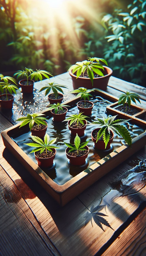 Usa la técnica de pileta para regar.  Coloca tus macetas en bandejas con agua, permitiendo que absorban lo necesario desde abajo. Esto fortalece las raíces y previene el encharcamiento.  ¡Hidratación eficiente y sin excesos!  #urugrow #growshop #plantamoscontigo