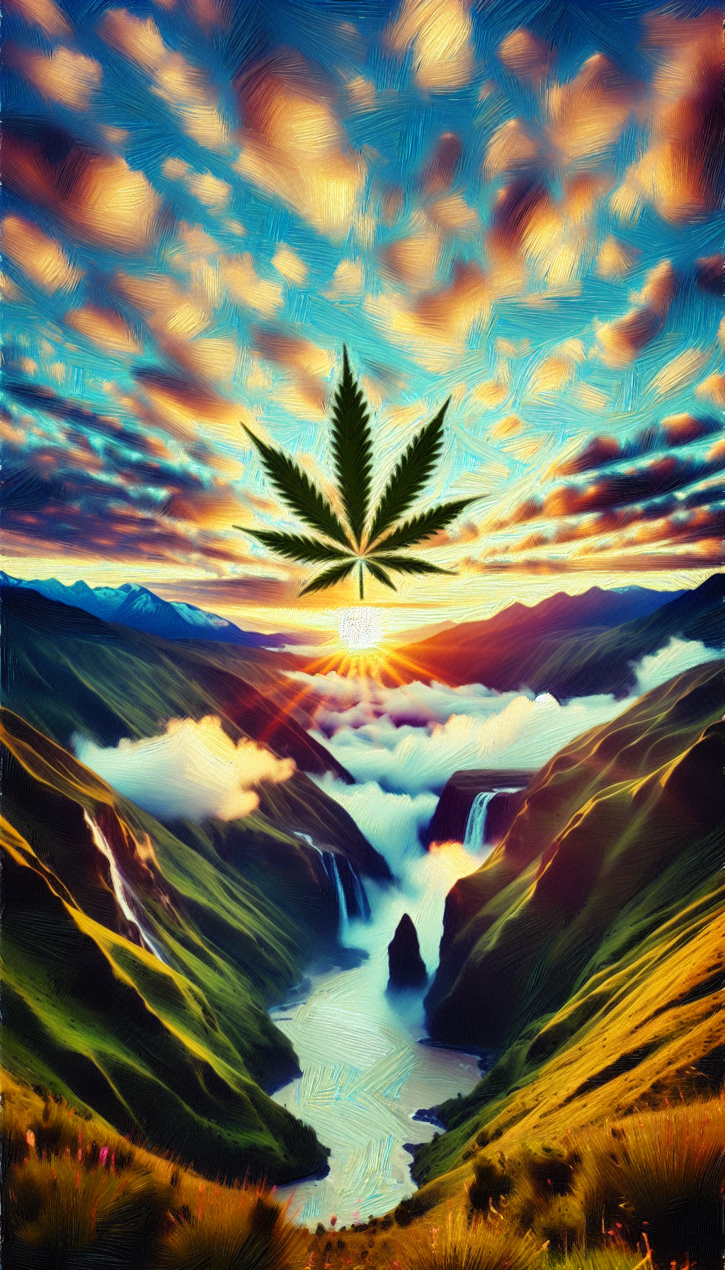 foto "Amanecer Entre Nubes Verdes"