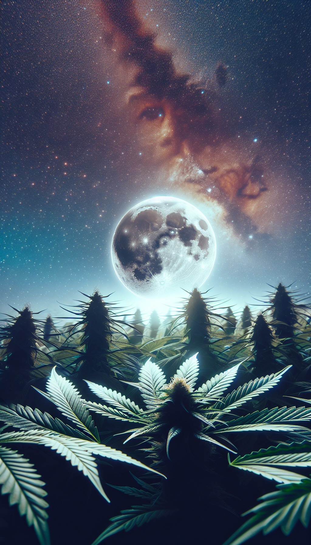 foto "Luna Canábica: Reflejos Celestiales"