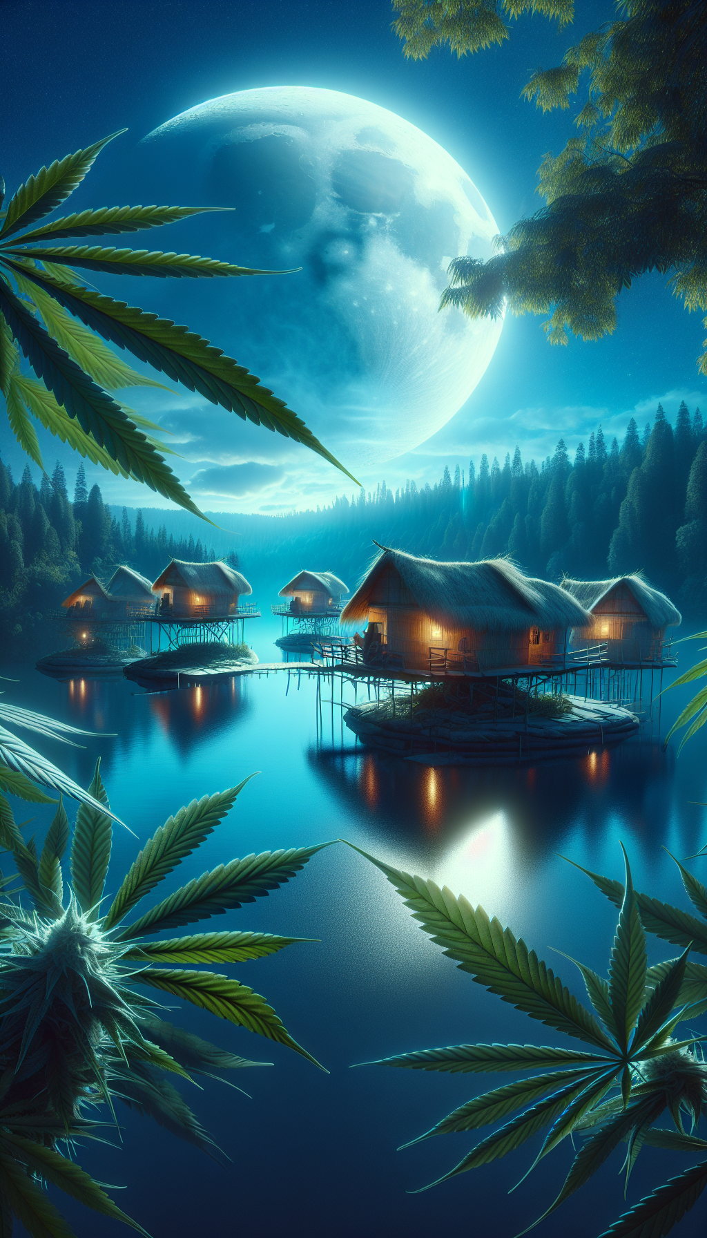foto "Luz de Luna sobre el Lago Verde Flotante"