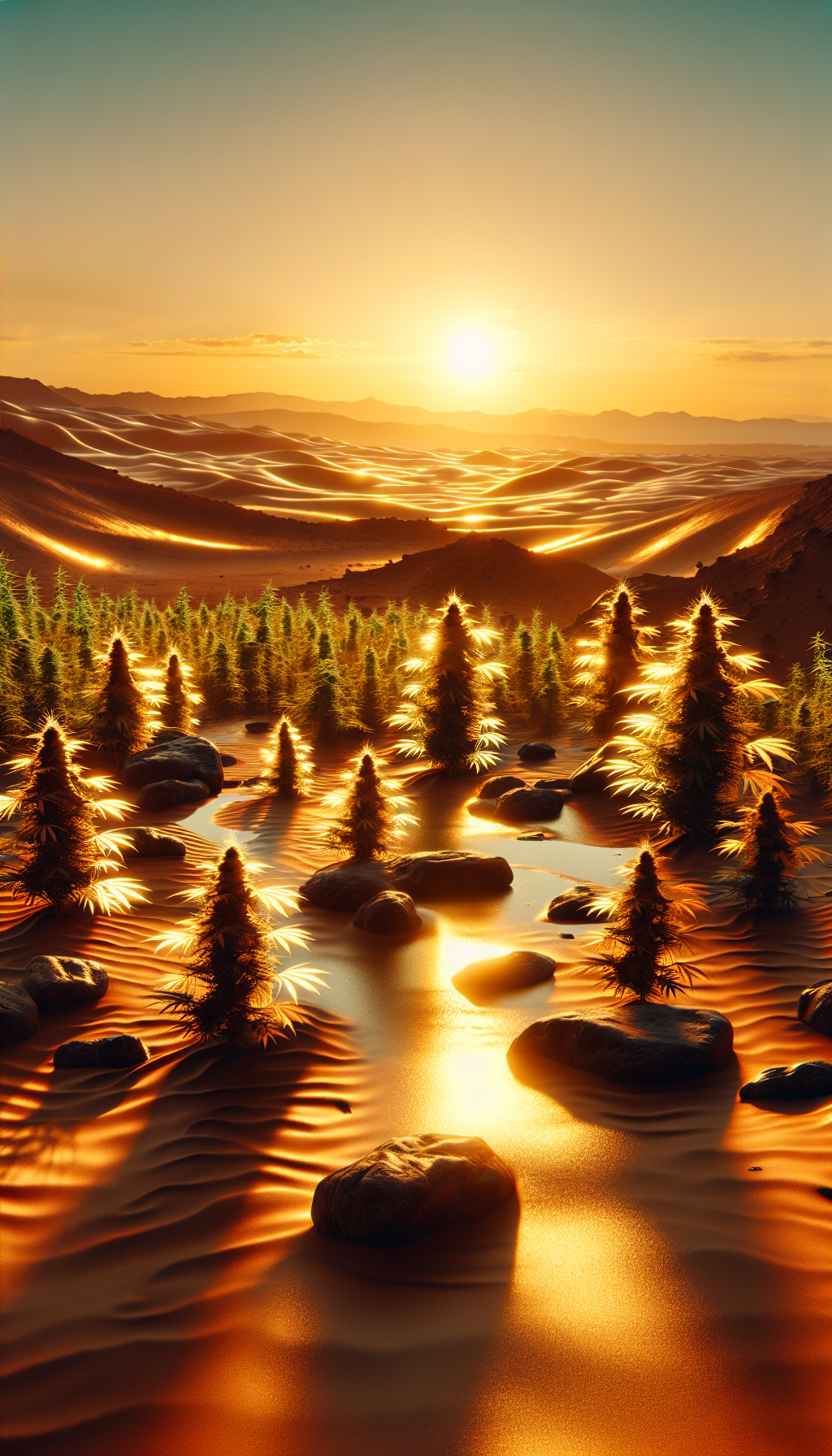 foto "Oasis Dorado del Atardecer".