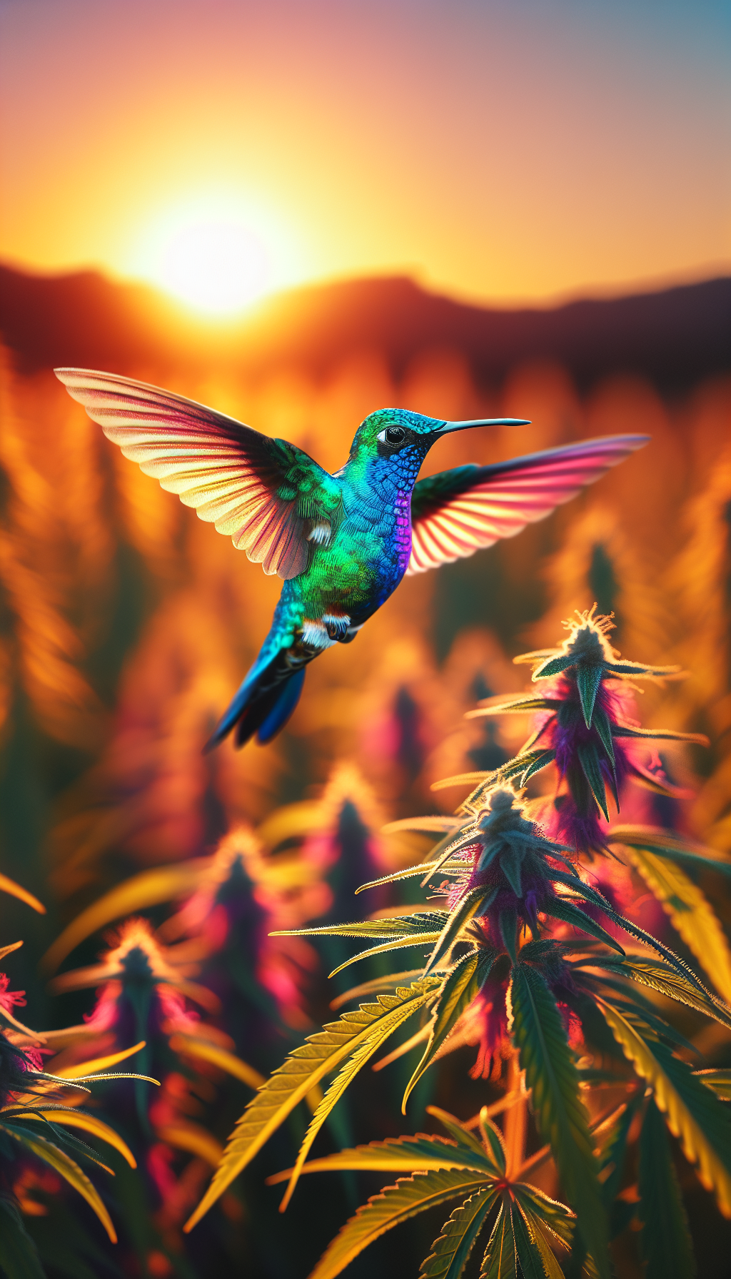 foto "Vuelos Arcoíris en el Horizonte Verde"